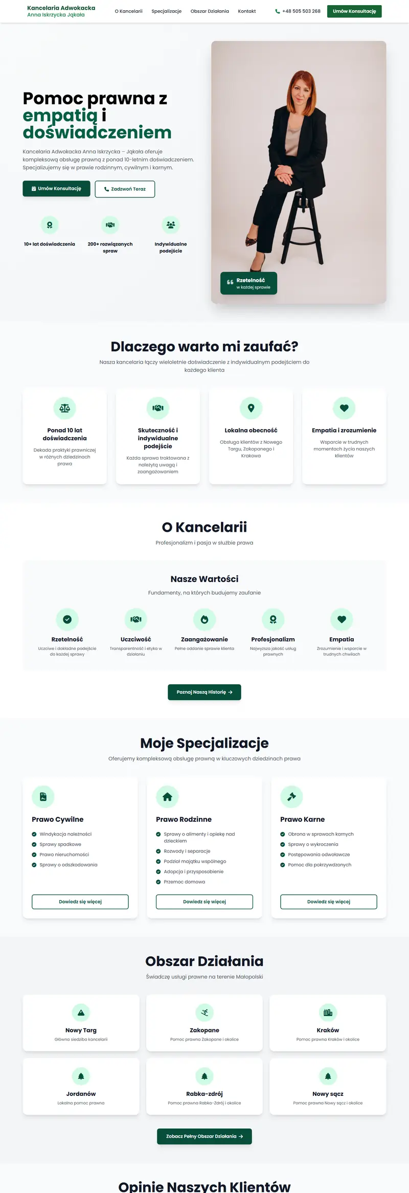 Strona Kancelaria adwokacka wykonana przez InfinityWebs